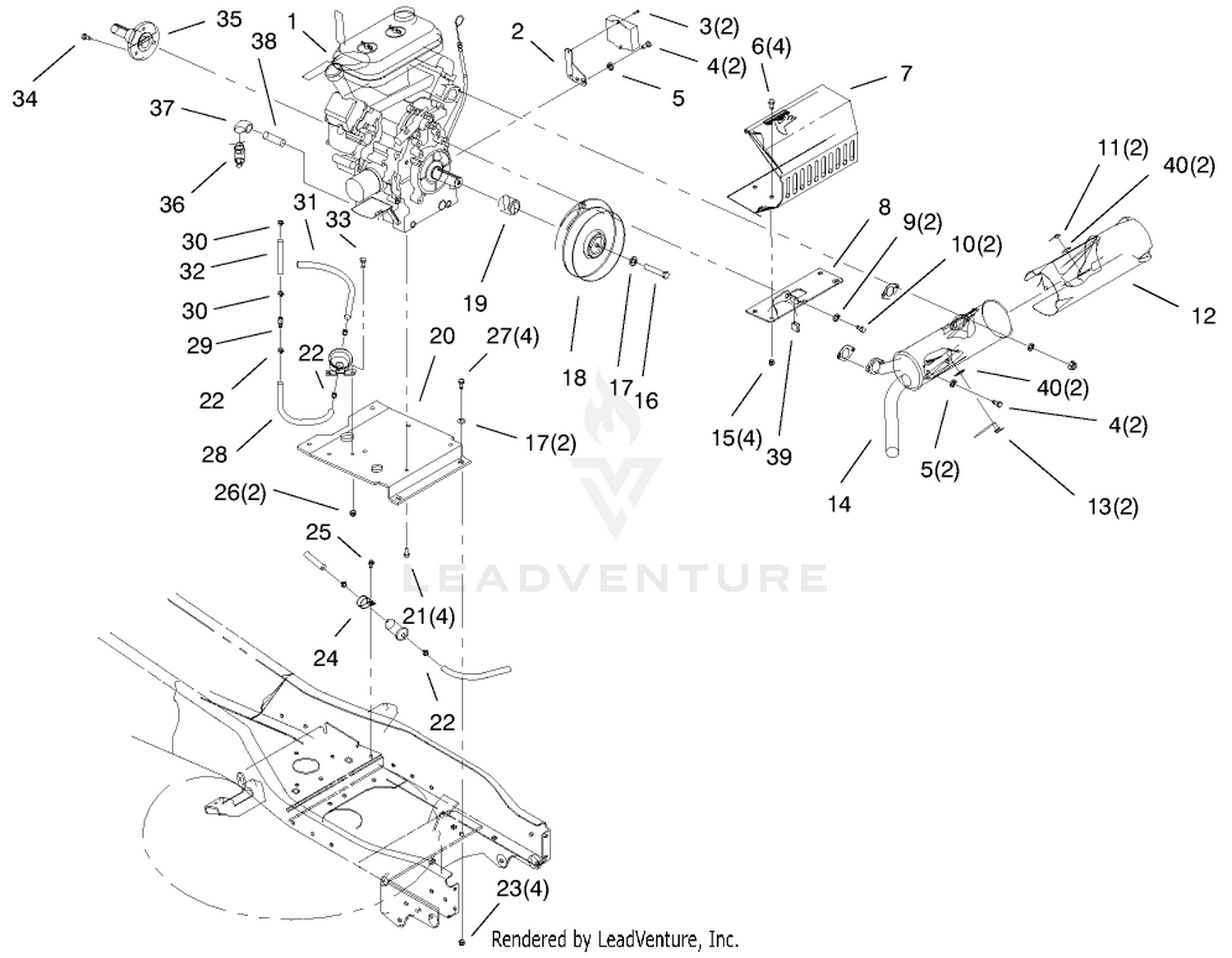 Liquid Cooled Gas Engine Assembly