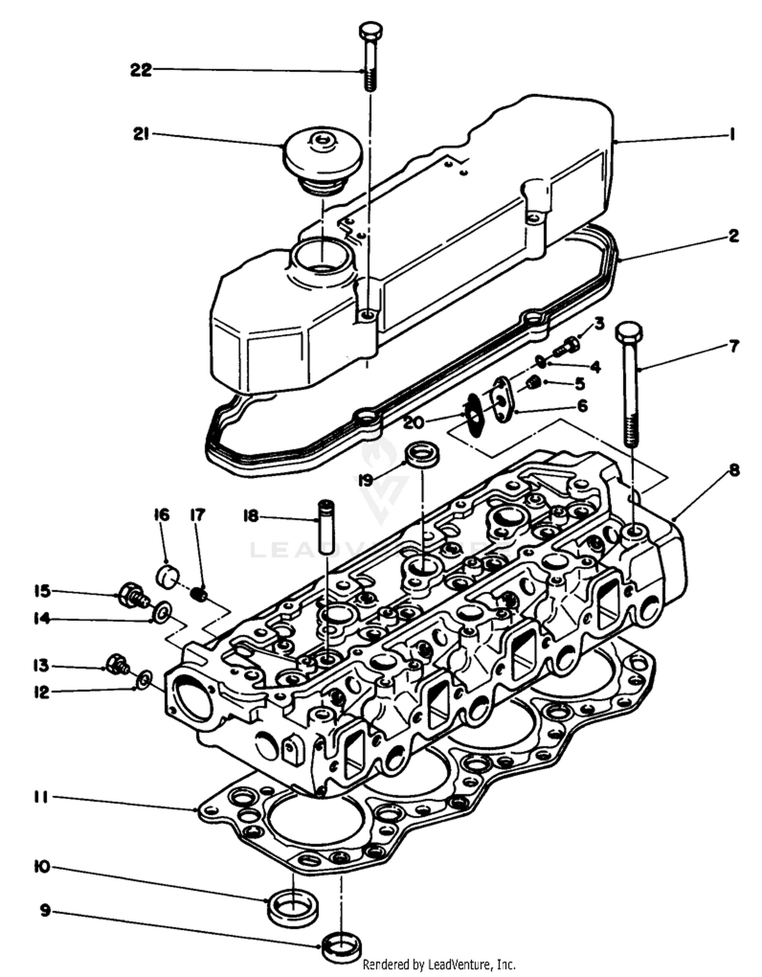 Rocker Cover  Cylinder Head Assembly