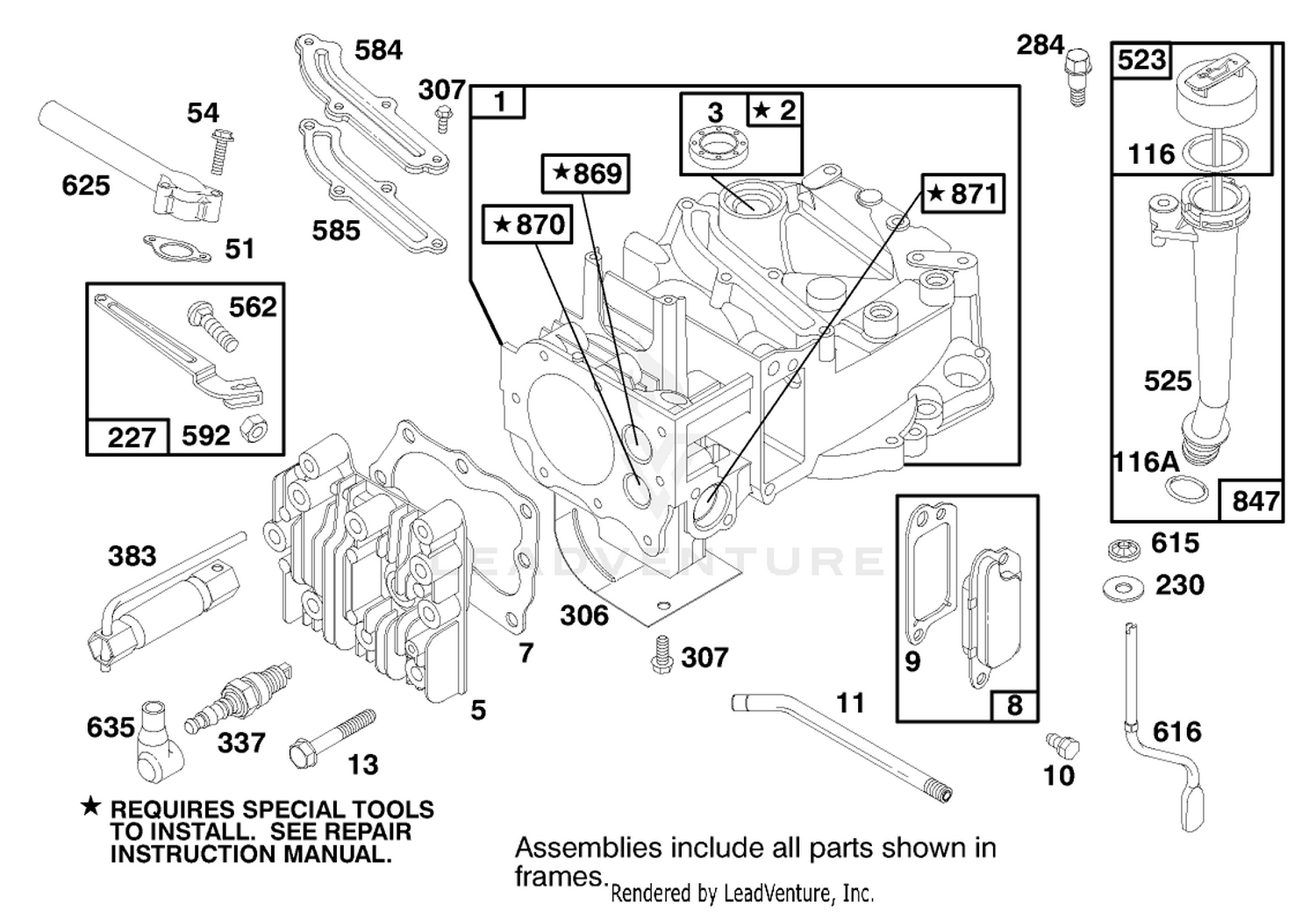 Engine Briggs  Stratton Model 127702-1745-E1 (serial No. 8901374  Up)