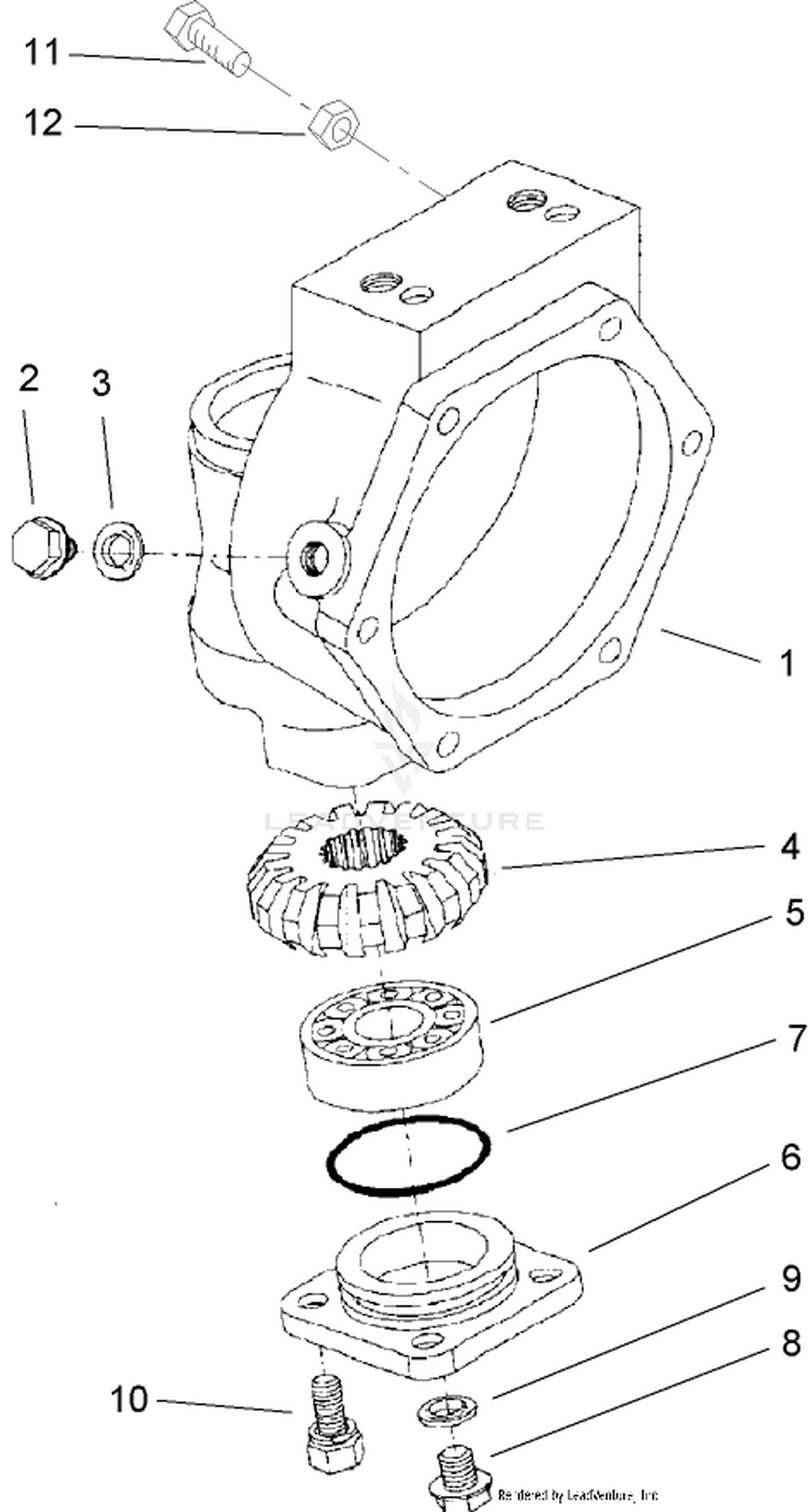 Axle Case Assembly  Rear Axle Assembly No. 100-3784