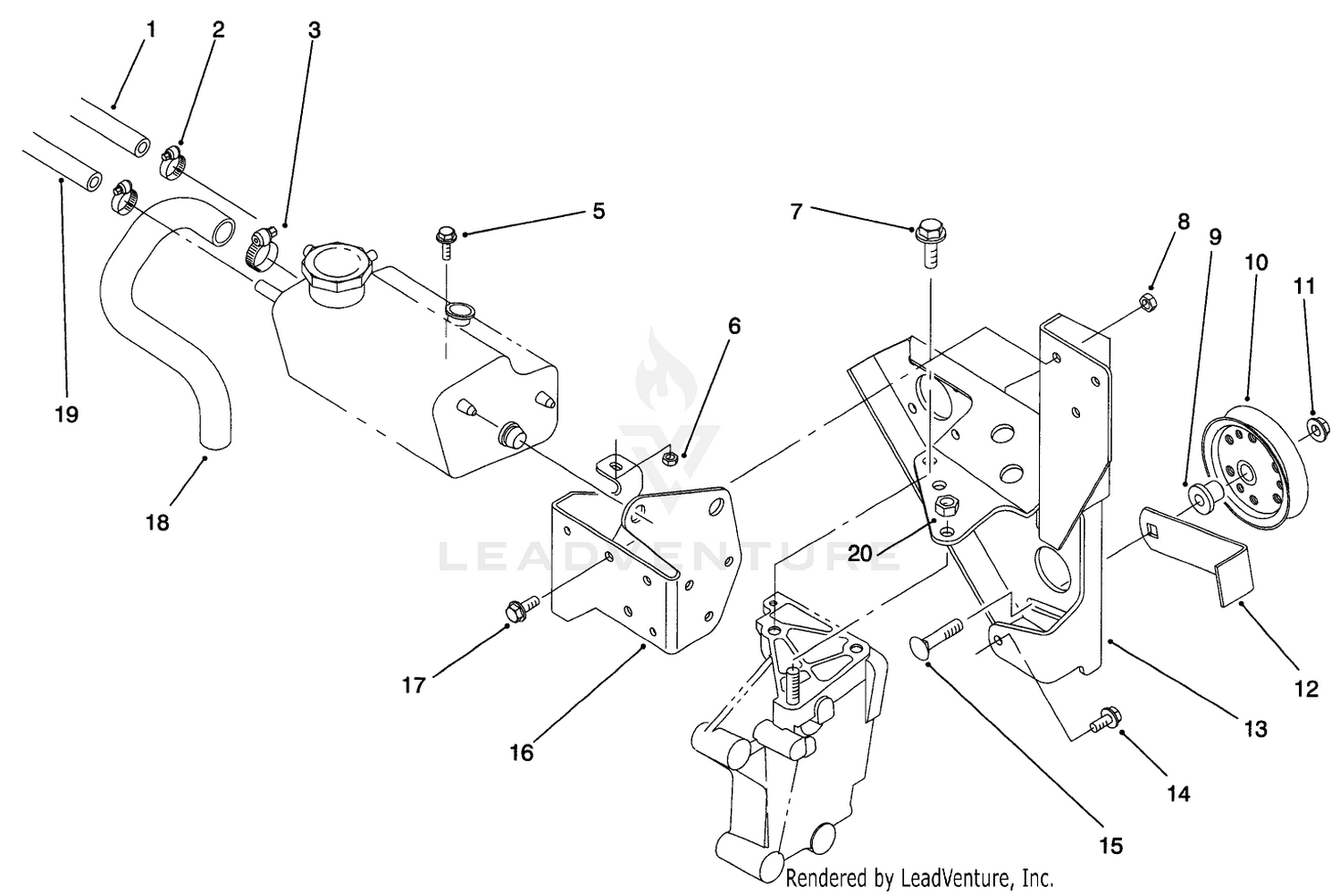 Fan Bracket and Degasser Assembly