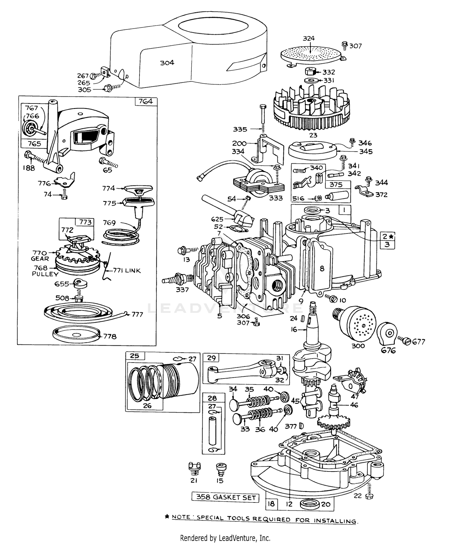 Engine Briggs  Stratton-Model 92908-1457-02