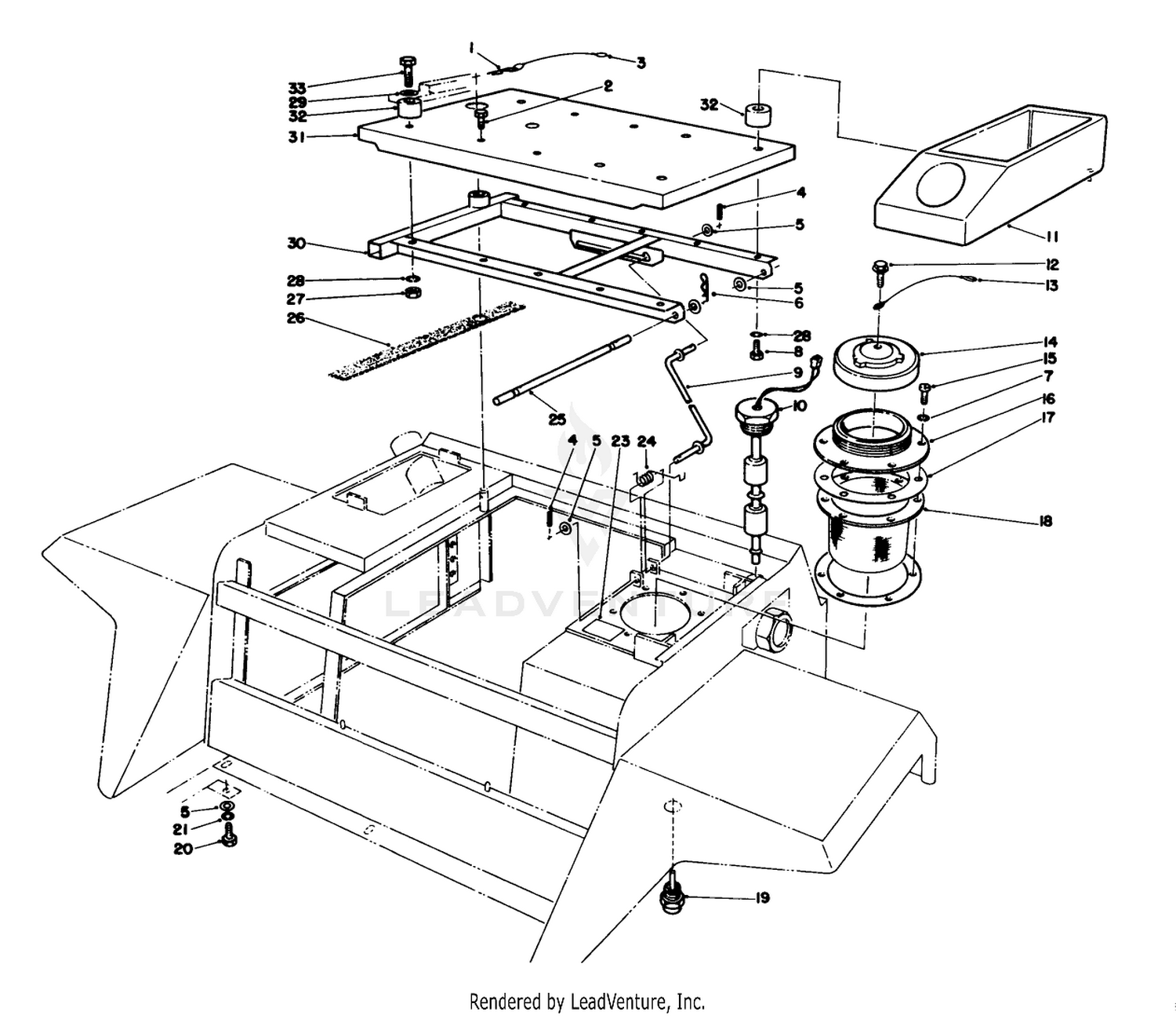 Seat Platform  Filler Cap Assembly