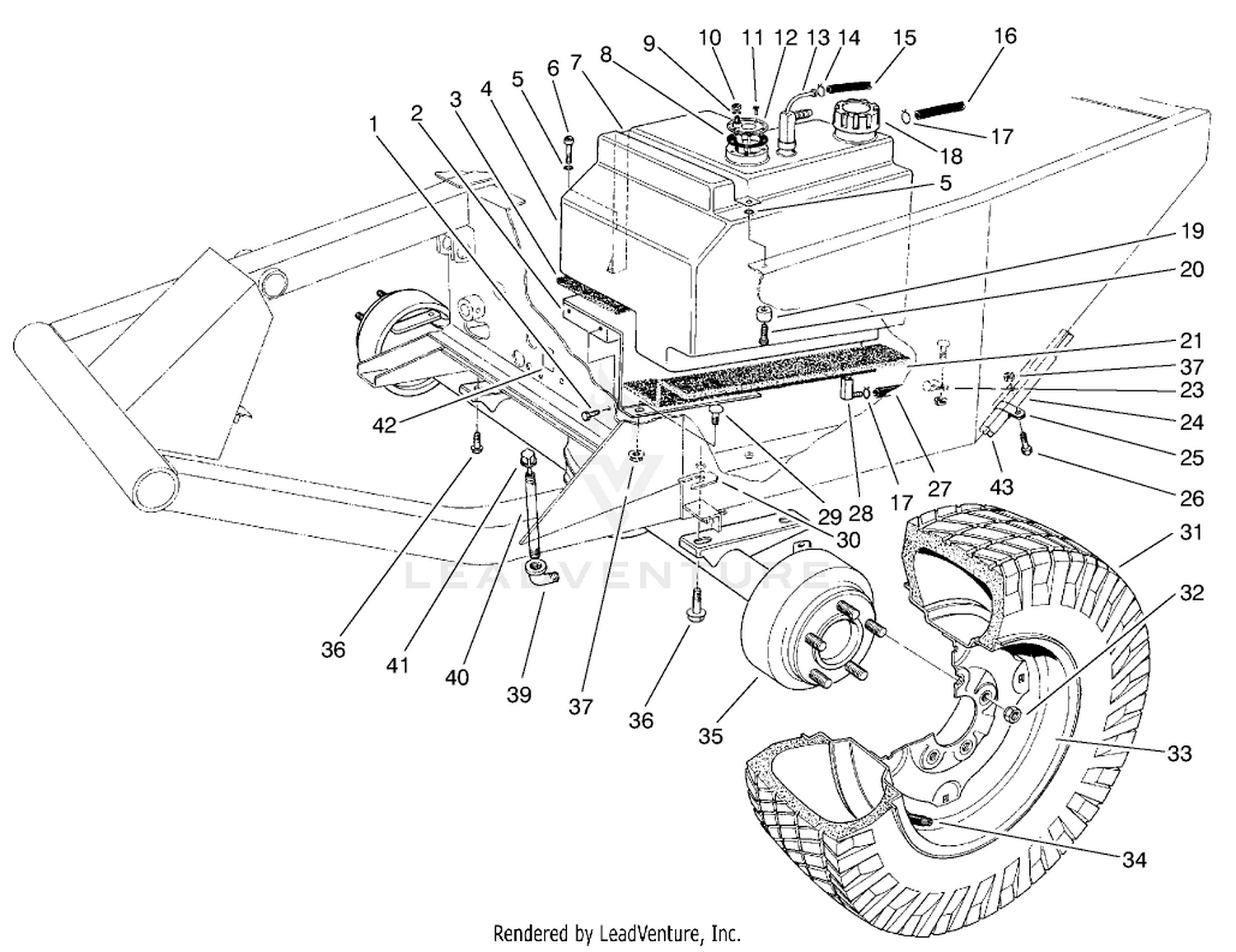 Front Axle  Fuel Tank Assembly