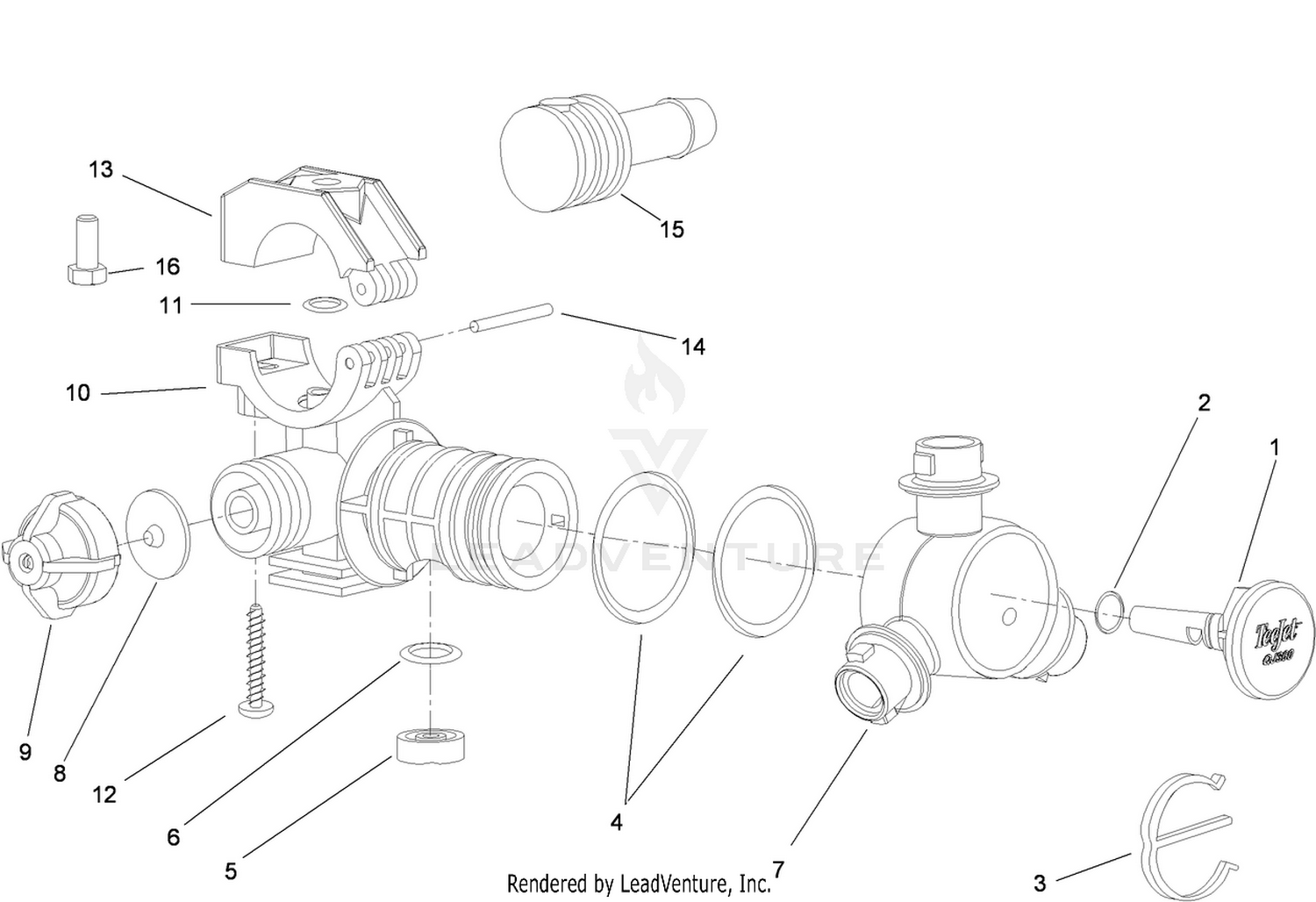 LH Single Turret Body Assembly No. 108-3725