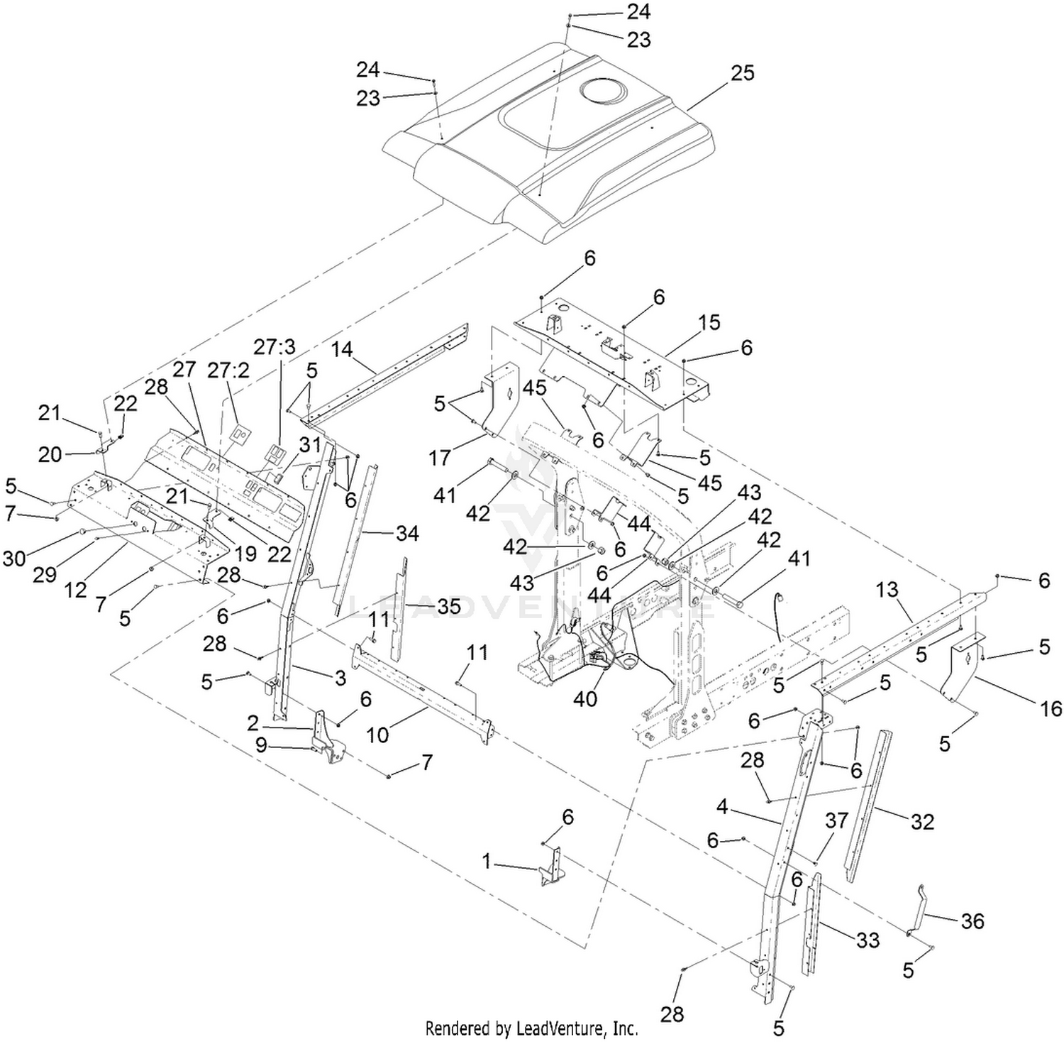 2 Post ROPS Extension Assembly