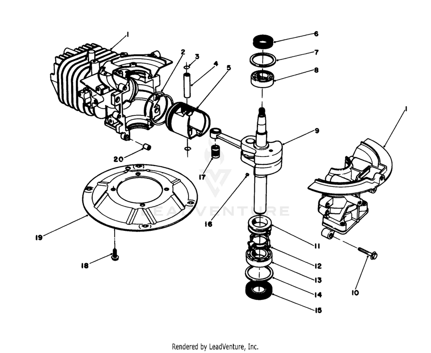 Crankshaft Assembly (model No 47pg6  47pg7