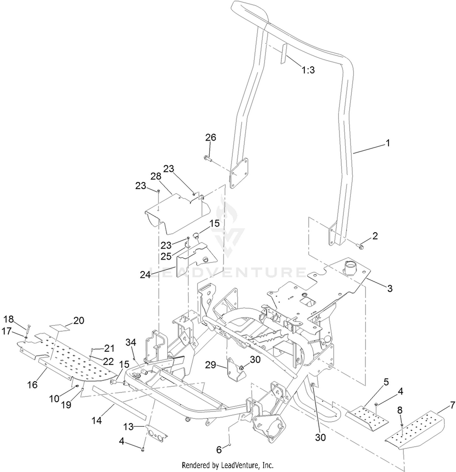 ROPS and Frame Assembly
