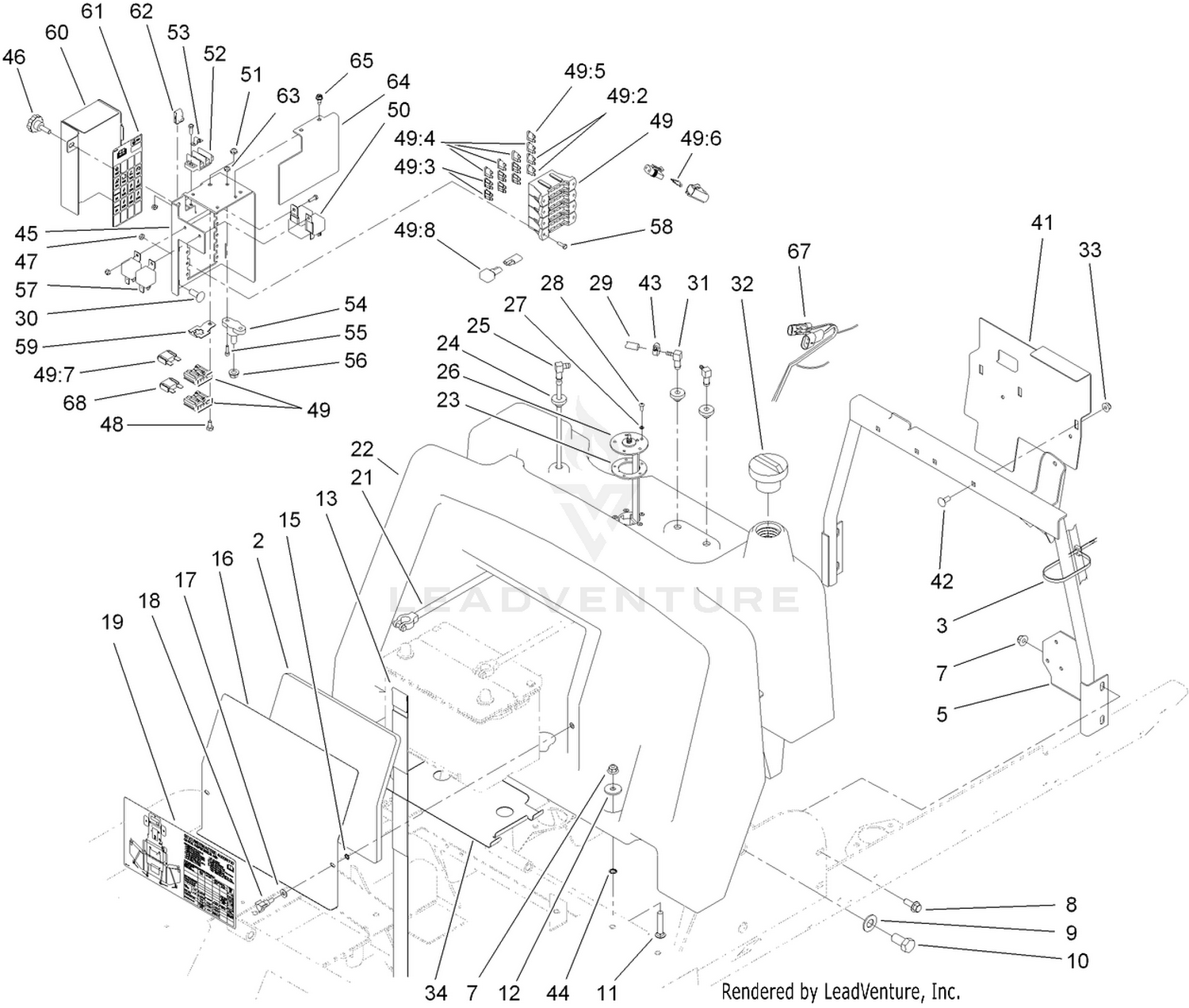 Fuel Tank and Battery Assembly