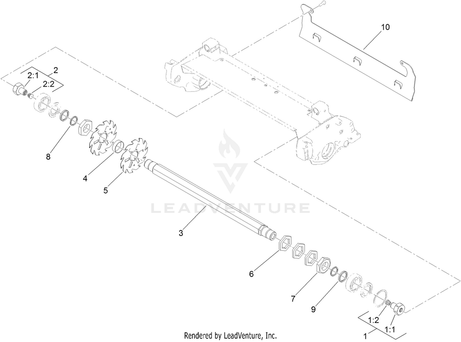 Dethatcher Reel and Drive Assembly