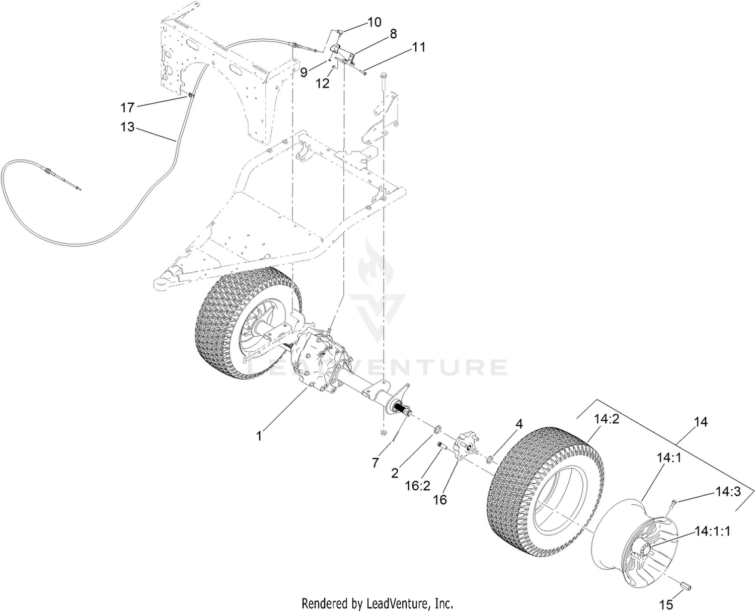 Rear Wheel and Transaxle Assembly