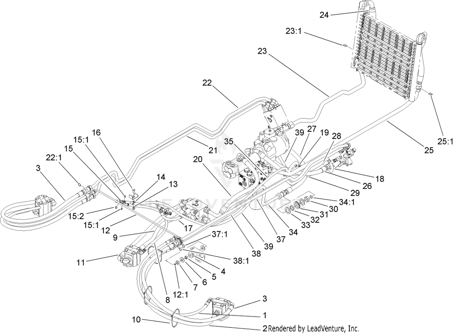 Power-Take-Off  Hydraulic Plumbing Assembly