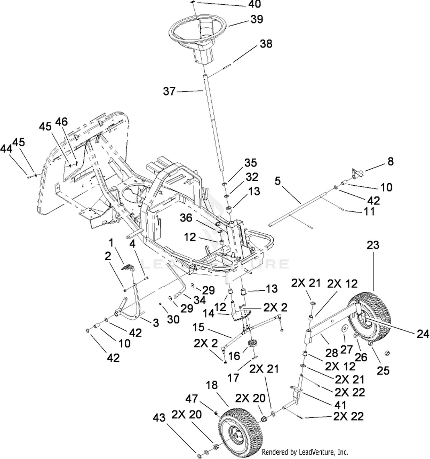 Front Axle and Steering Assembly