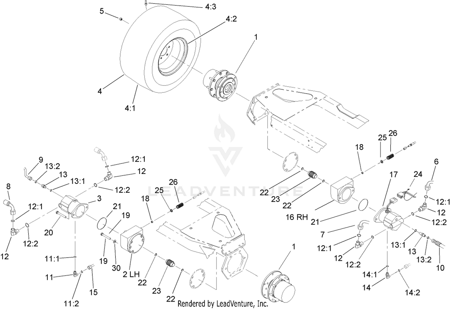 Front Axle and Brake Assembly