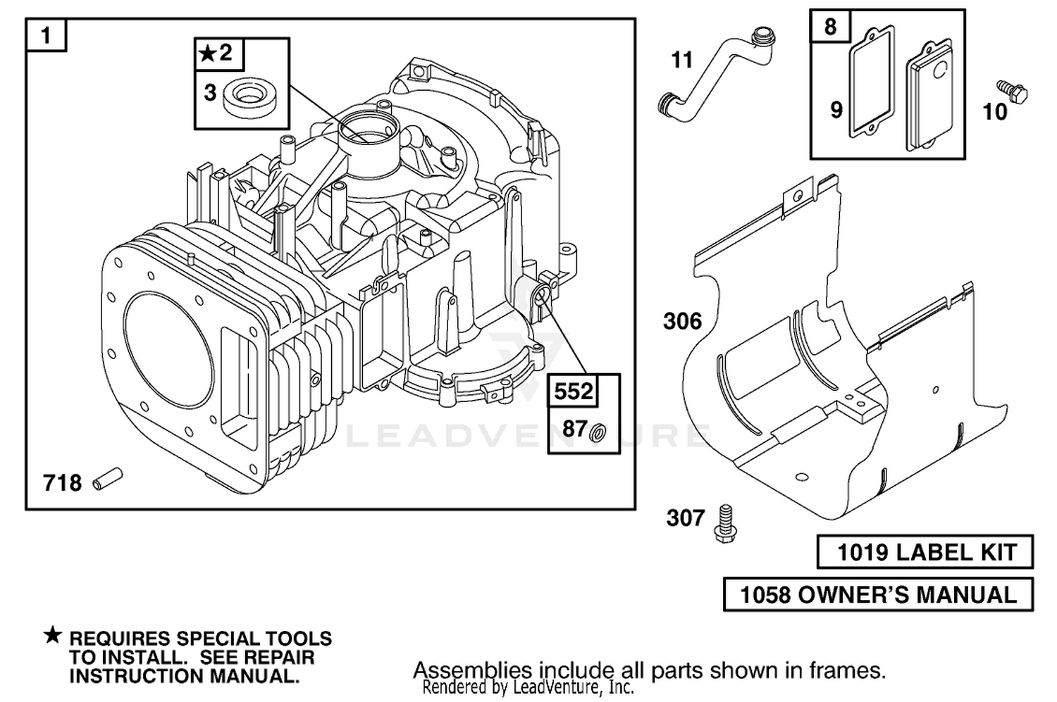 Cylinder Assembly Briggs And Stratton Model 312777-0128-E1