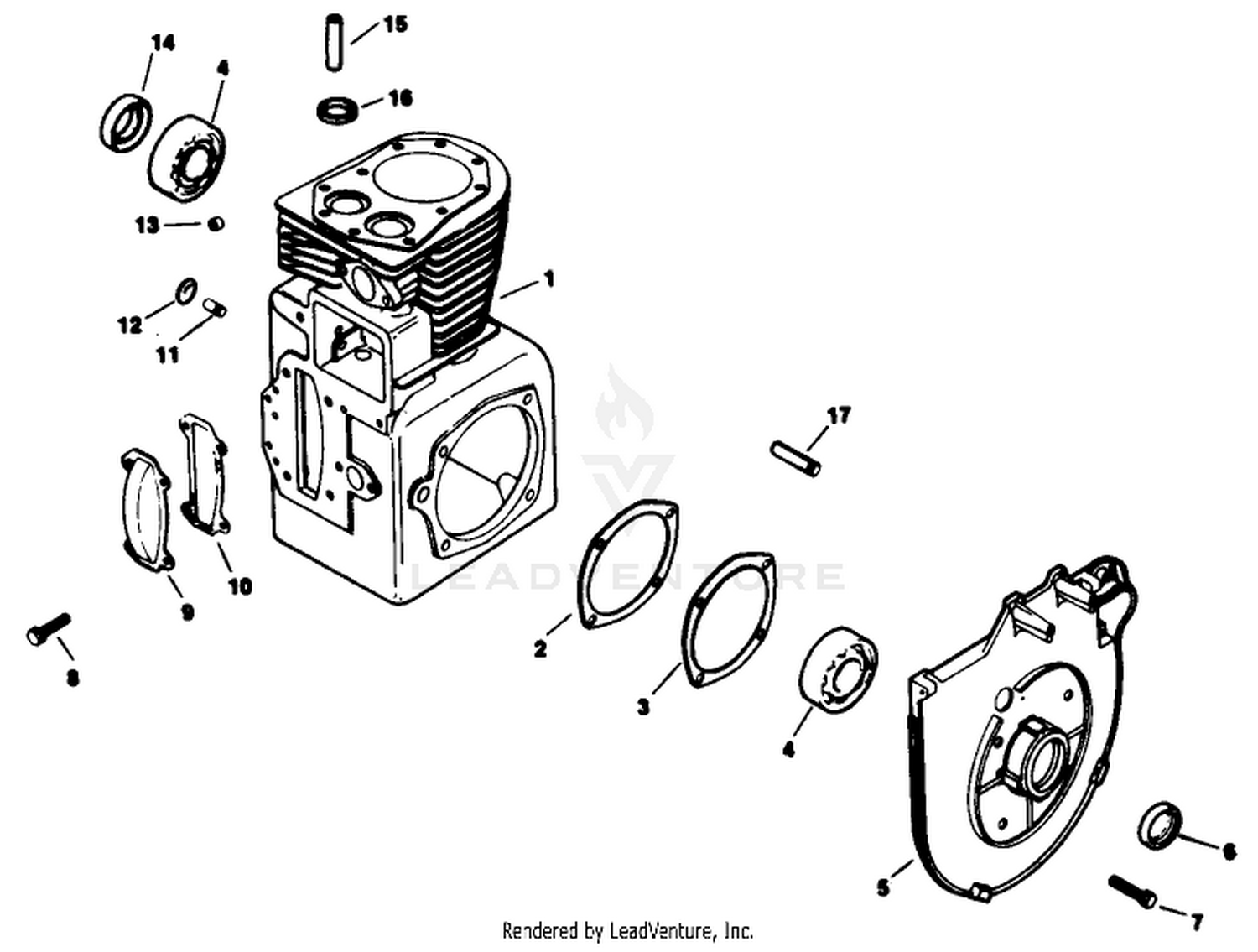 Crankcase Engine Model No. M16 Spec. No. 711526