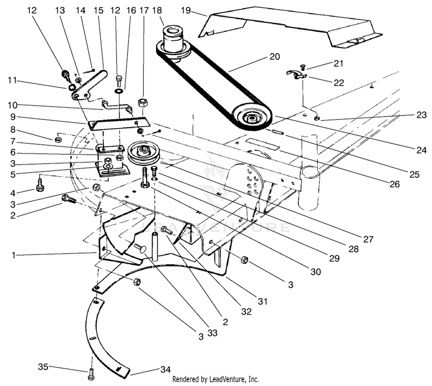 Deflector And Pulley Assembly