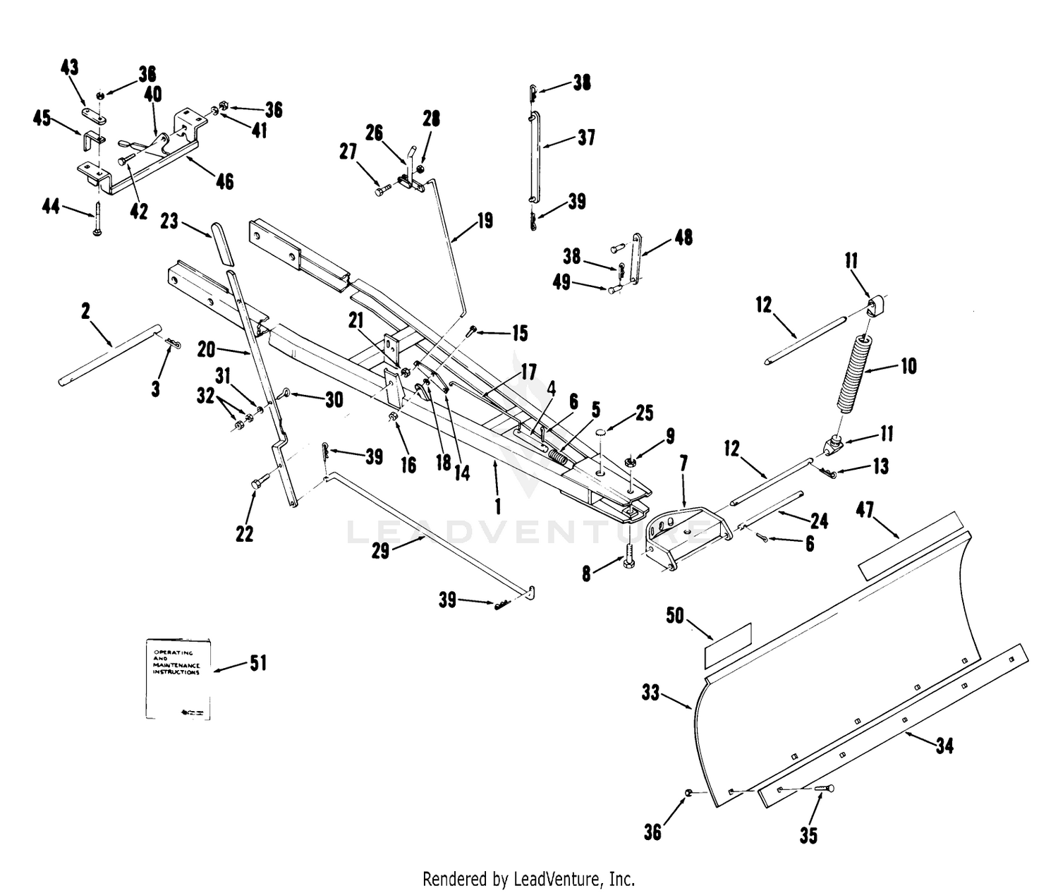 Snow/dozer Blade-42 In. (107 Cm) Vehicle Identification Number 96-42bc01