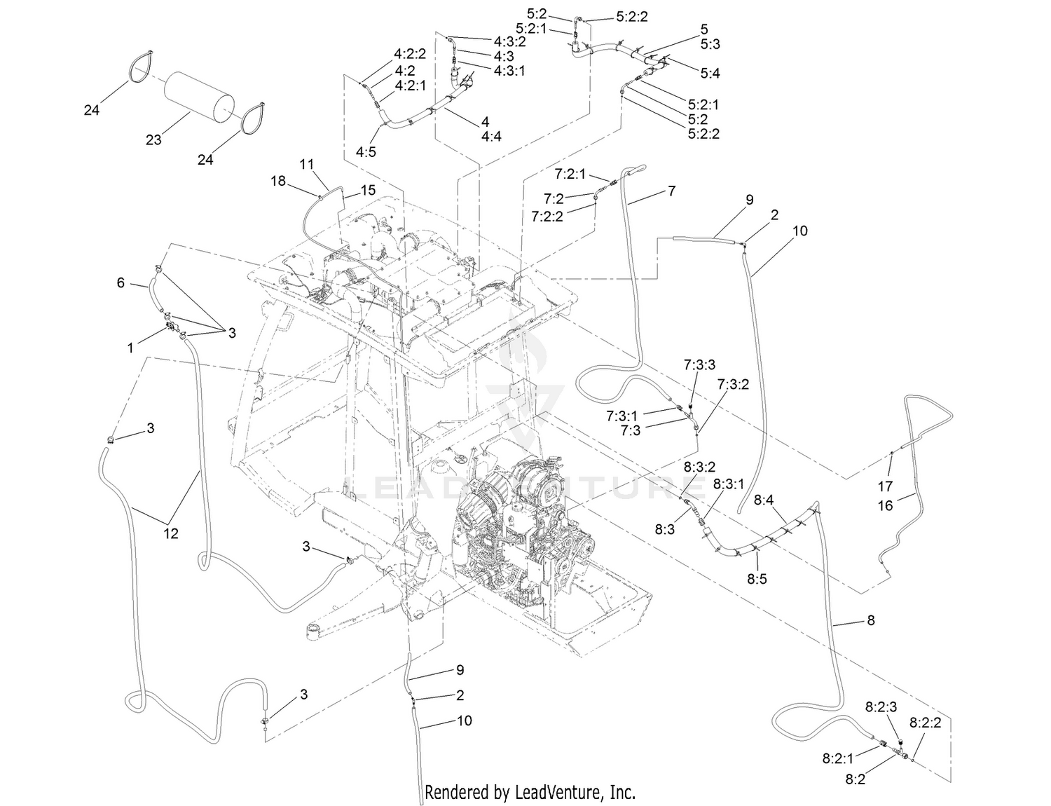 Engine Hose Routing Assembly