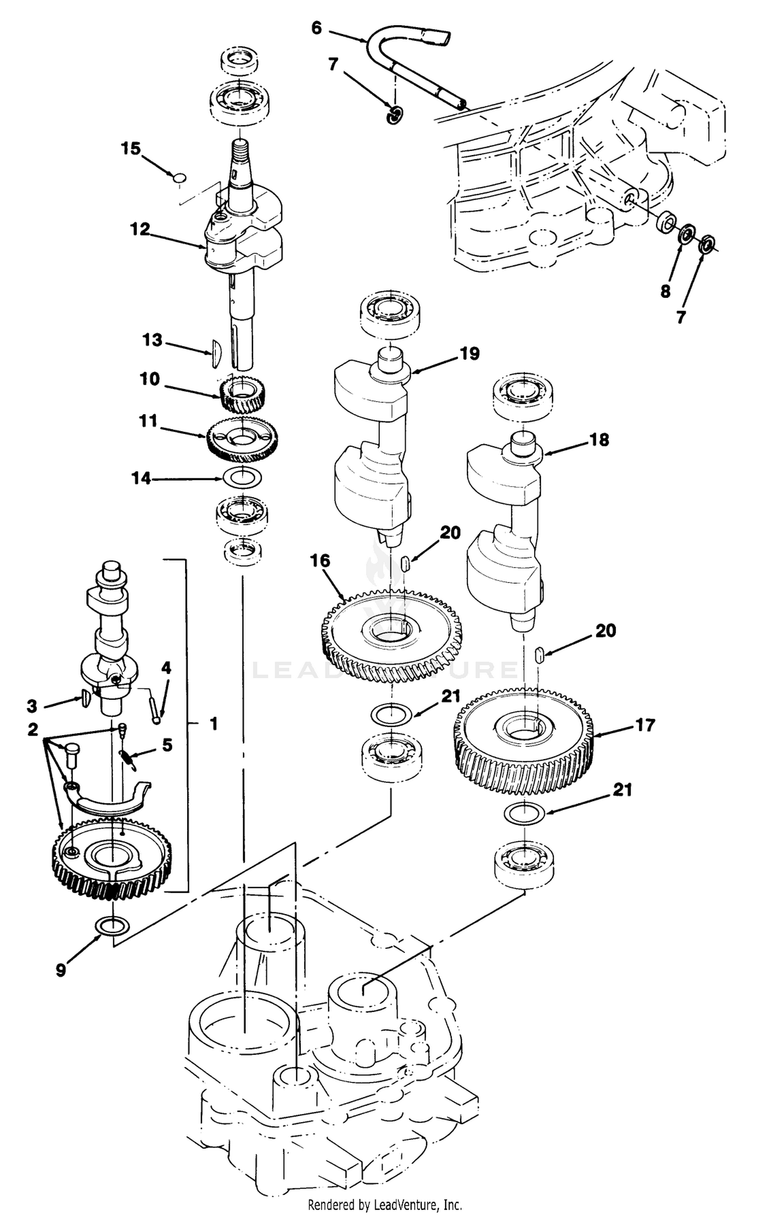 12hp Engine Crankshaft  Camshaft Assembly