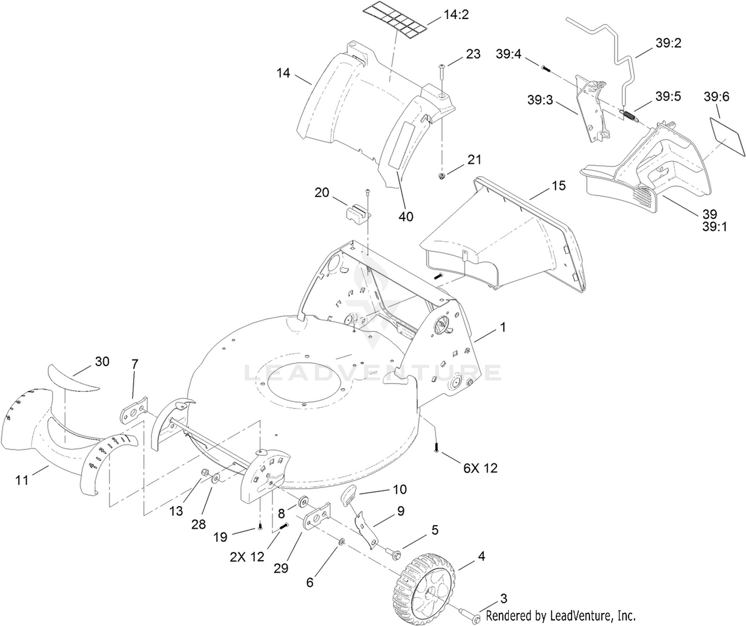 Housing, Front Wheel and Rear Door Assembly