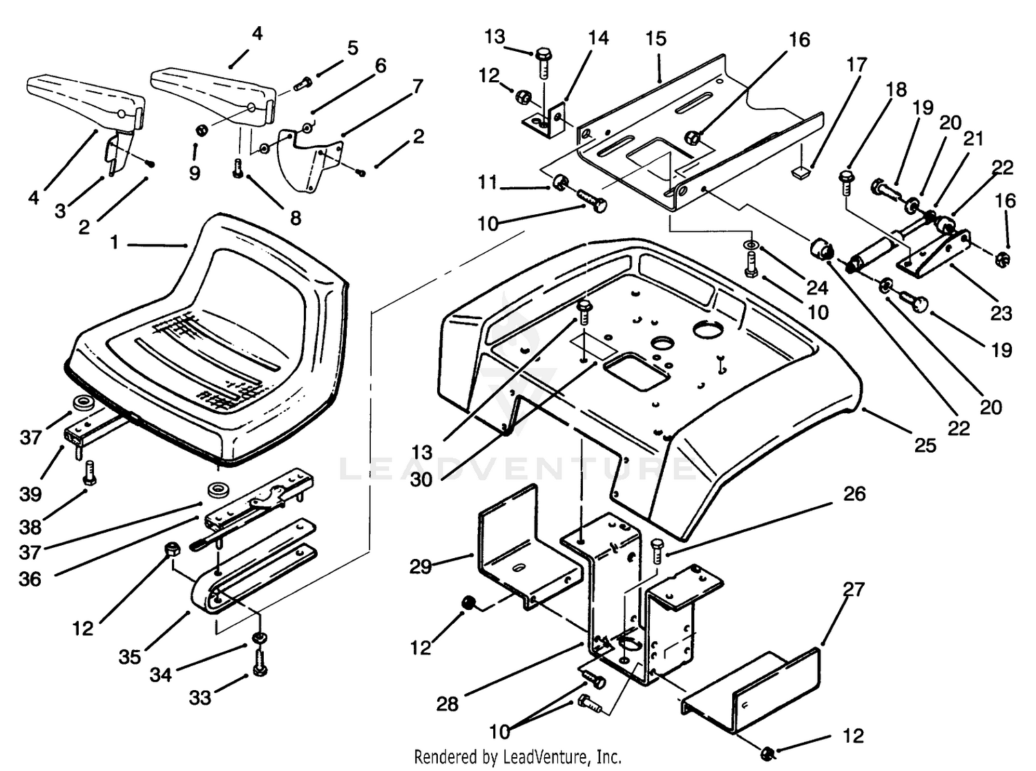 Seat, Fender And Fender Supports