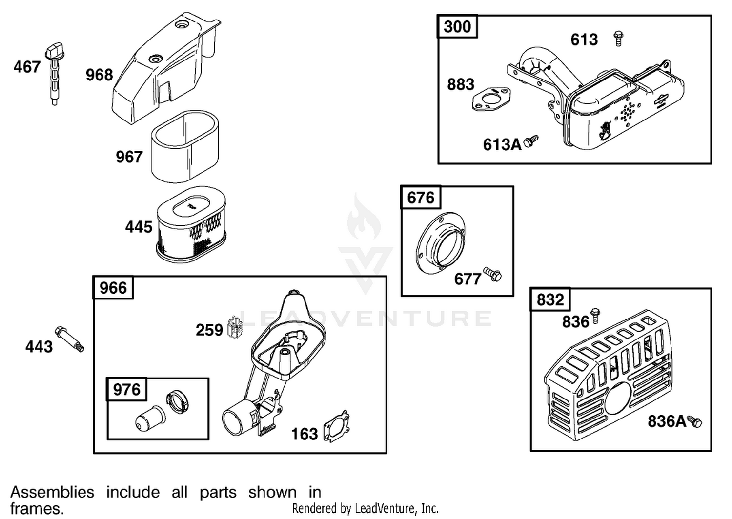 Air Cleaner Assembly  Briggs and Stratton 123602-0152-E1