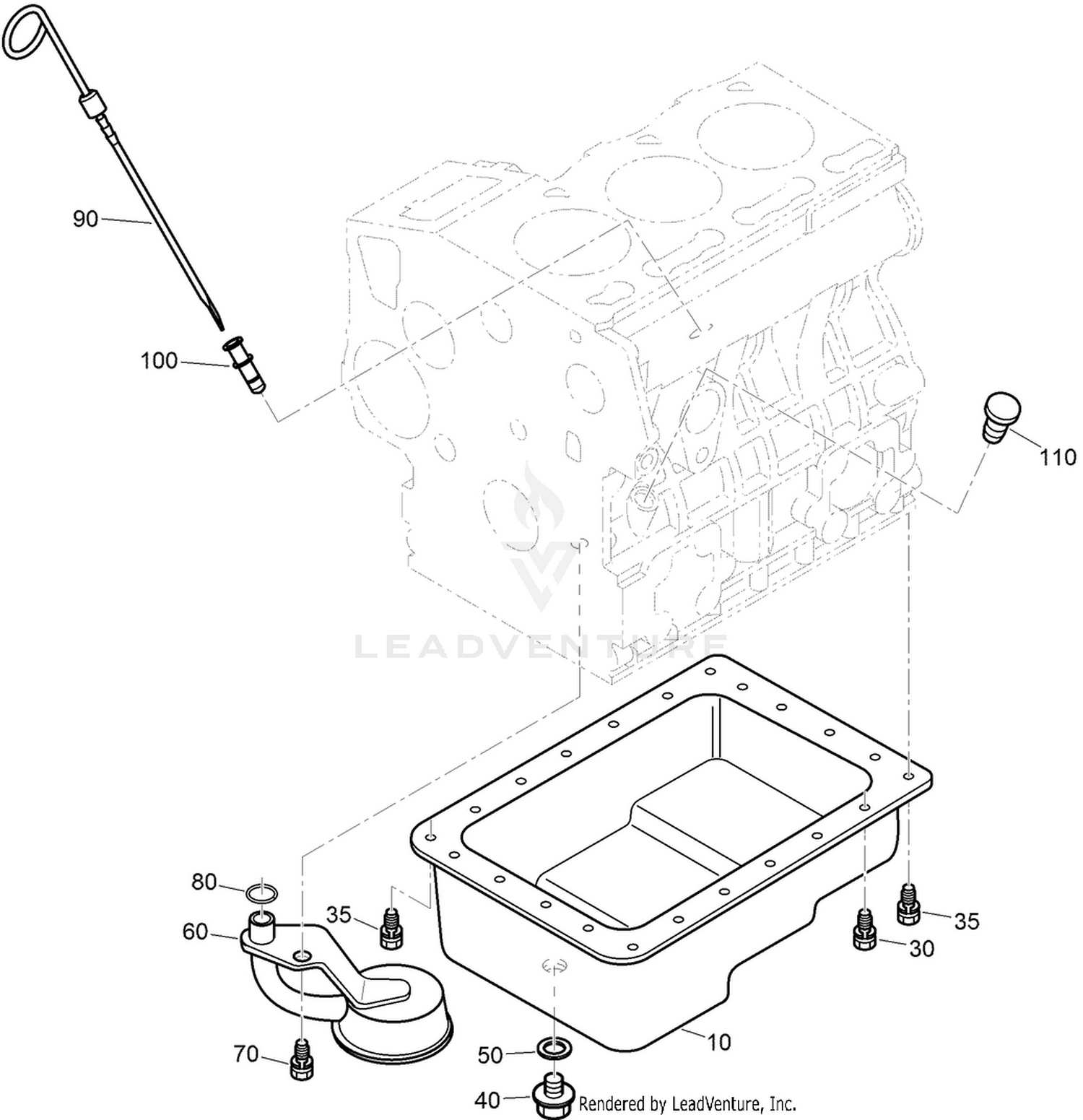 Oil Pan and Dipstick Assembly
