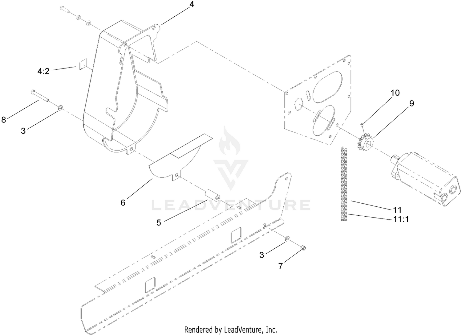 Chain, Sprocket and Guard Assembly