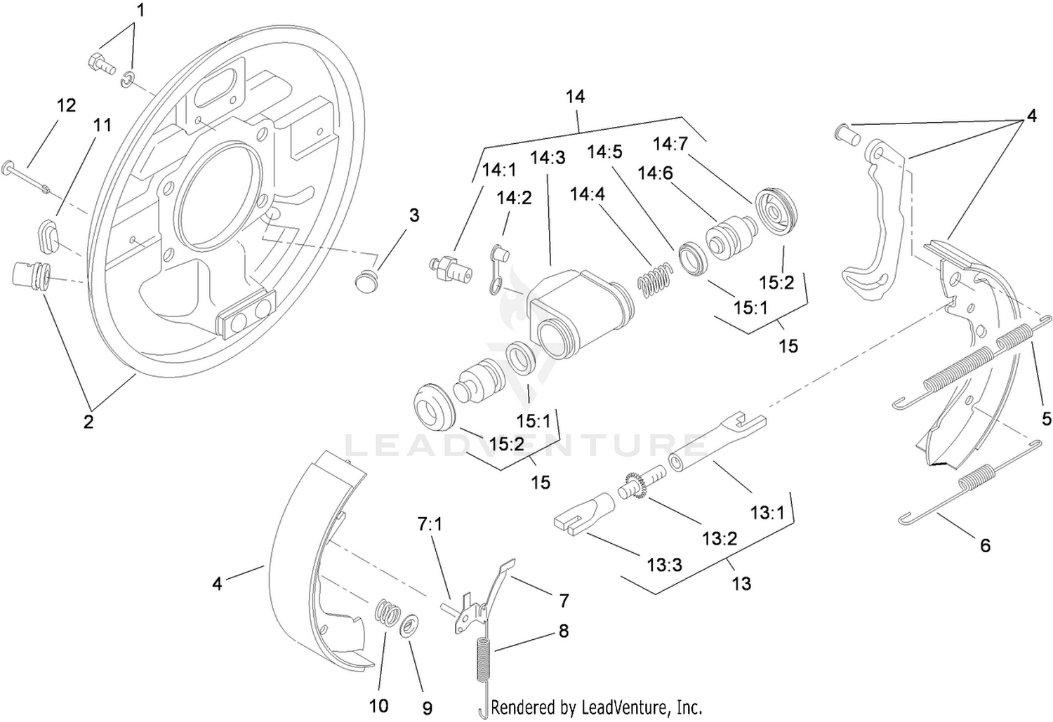 LH Rear Brake Assembly No. 112-7961
