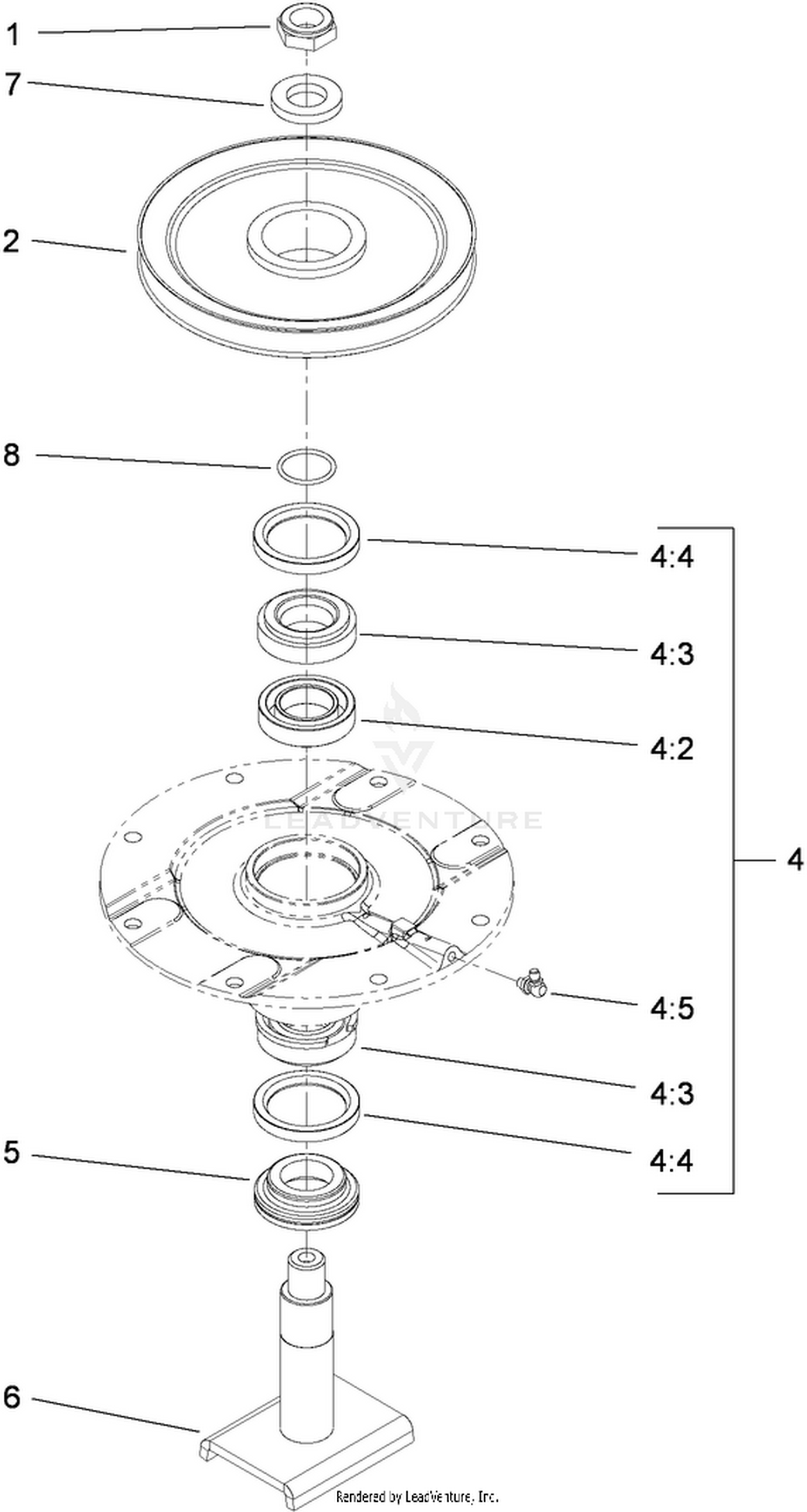 High Driven Spindle Assembly No. 104-3531