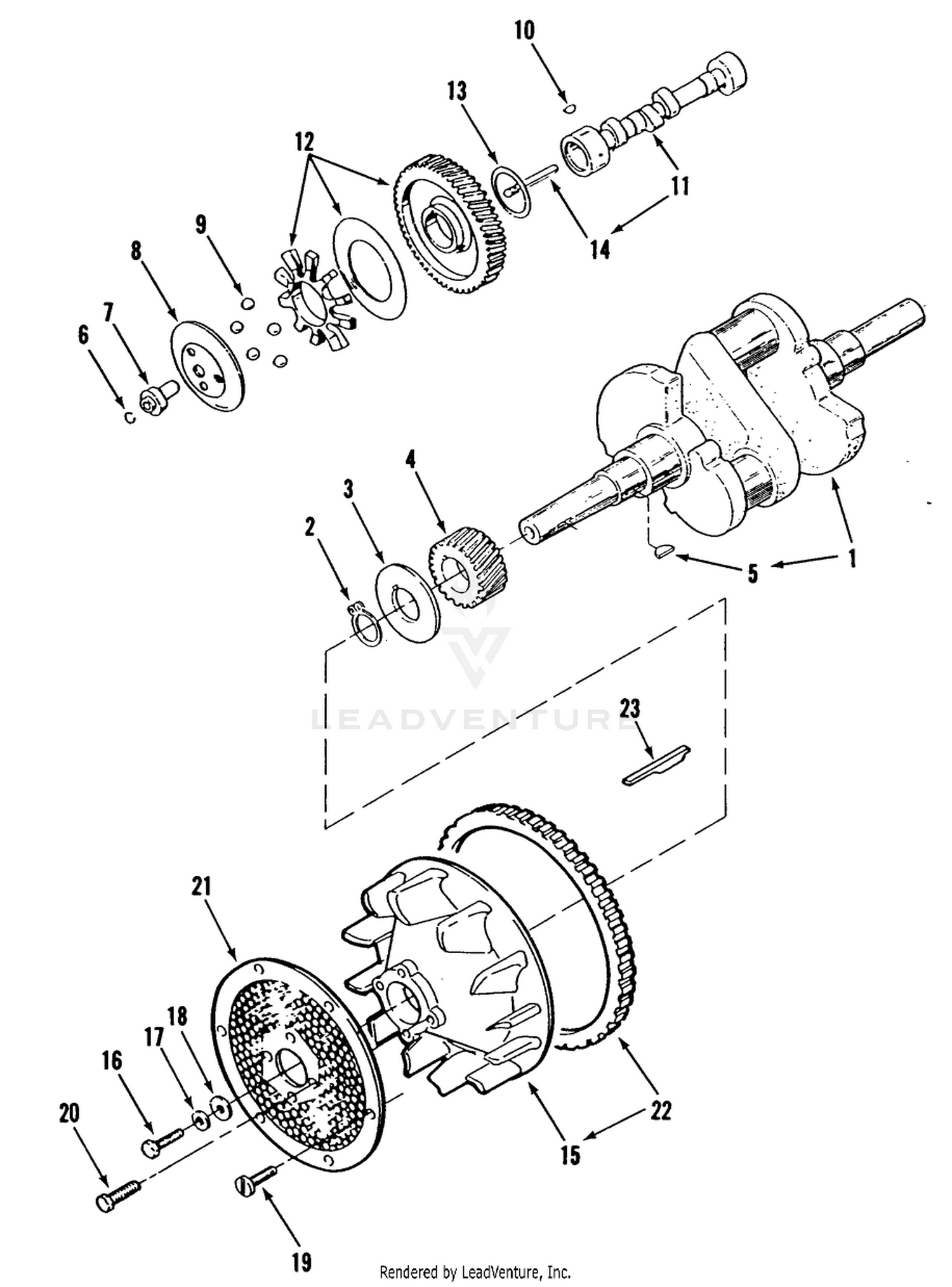TORO POWER PLUS CRANKSHAFT, CAMSHAFT, FLYWHEEL