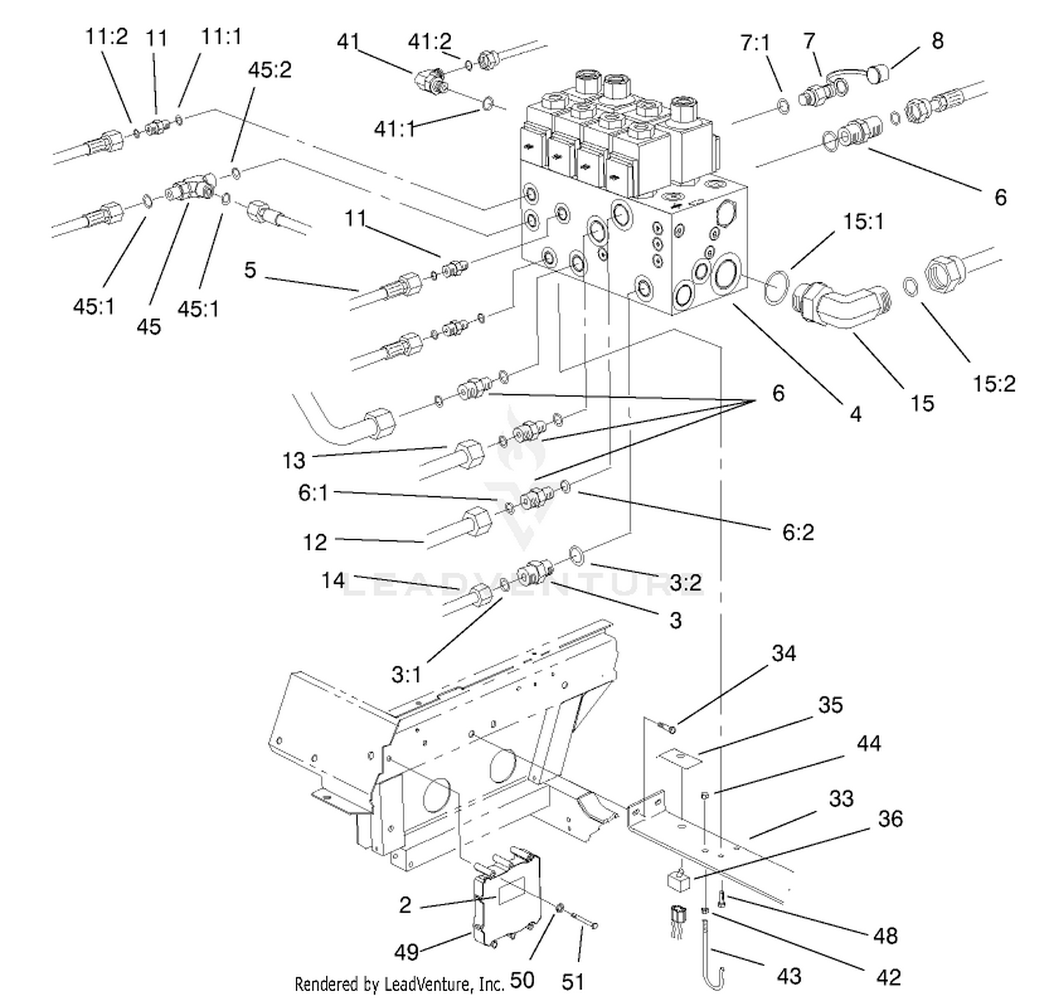 Front Hydraulic Control Block And Hose Assembly