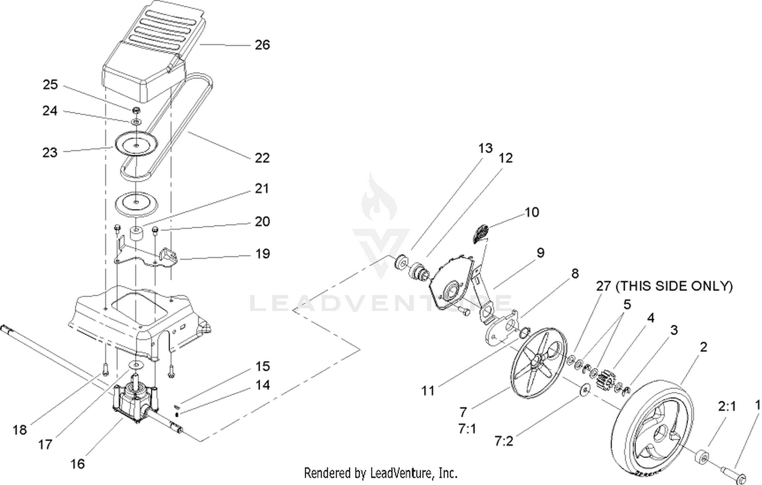 Front Axle and Transmission Assembly