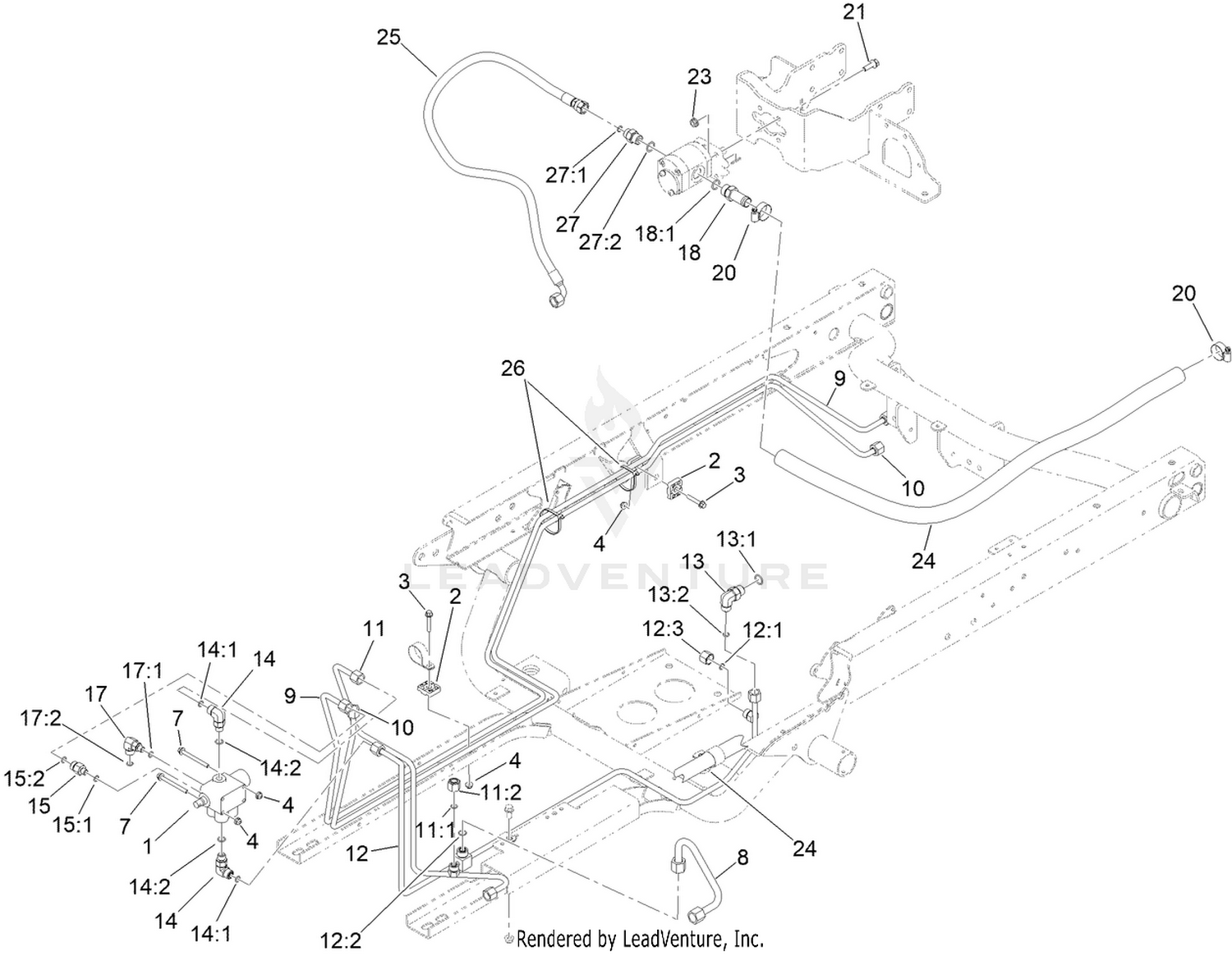 Main Hydraulic Pump and Lift Valve Assembly