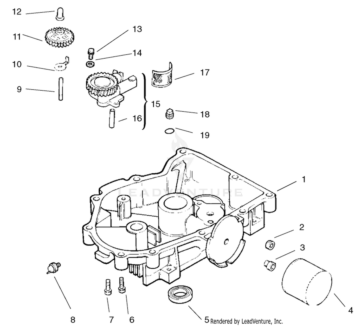Oil Pan / Lubrication Assembly Kohler Cv18s-Ps-61528 And Cv18s-Ps-61529