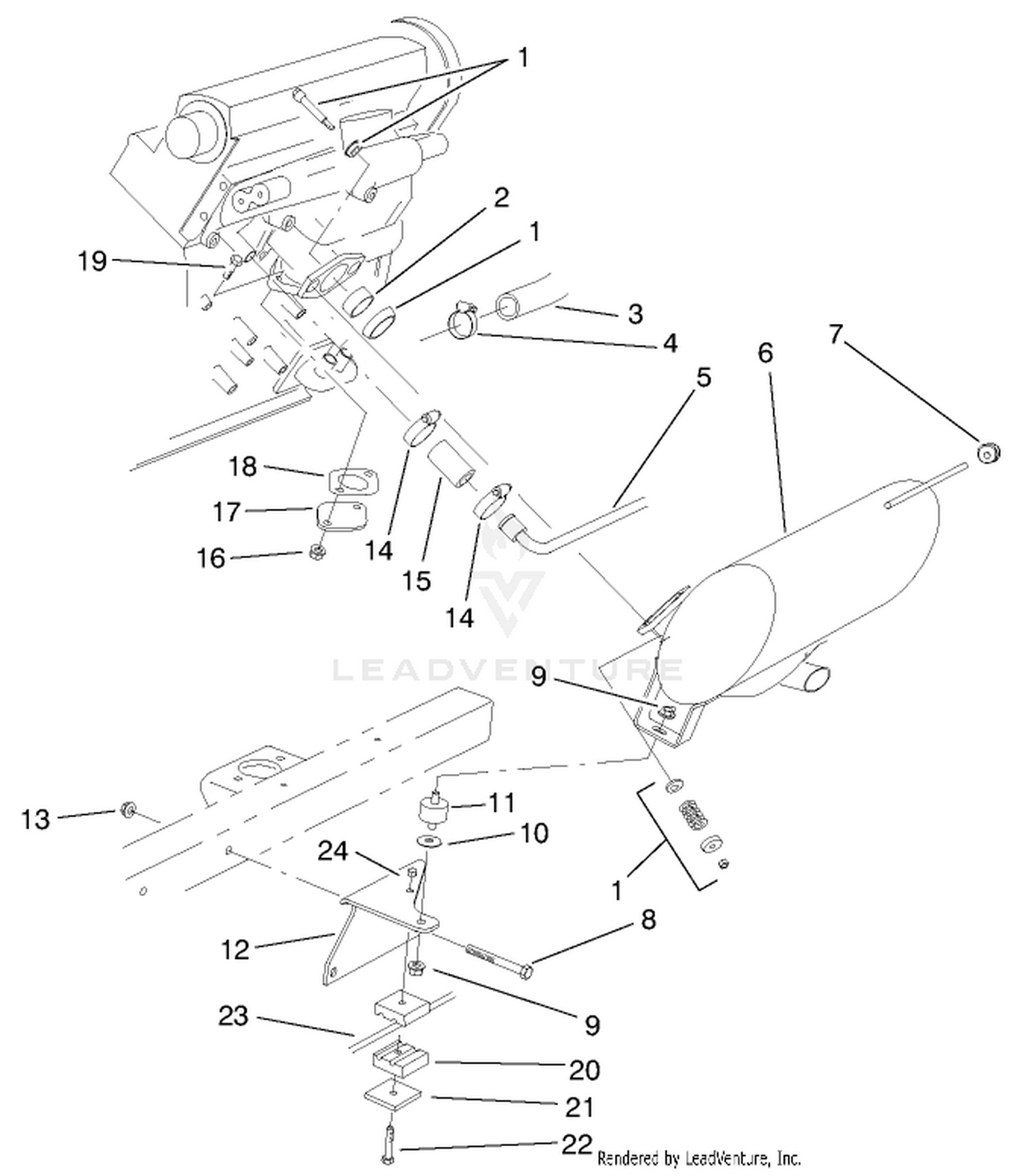 Muffler  Air Cleaner Installation Assembly