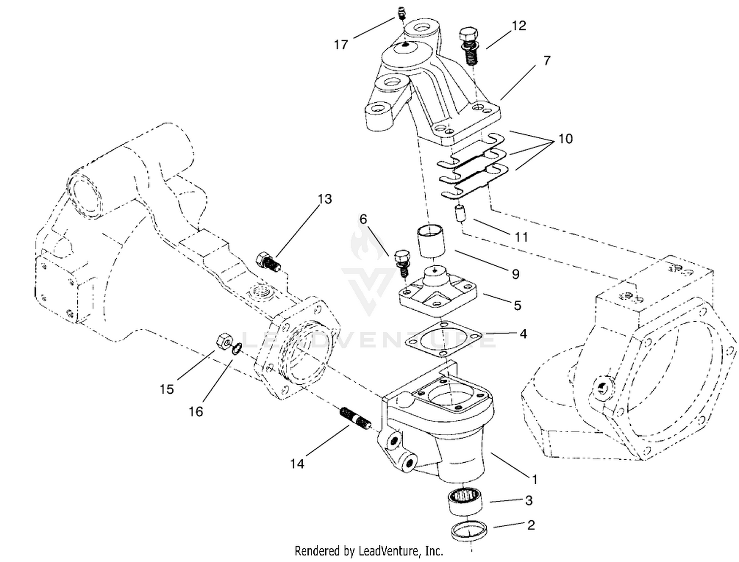 4 Wheel Drive Rear Axle Assembly No. 95-7501 (continued) Bevel Gear Case Assembly (only On: 30631)