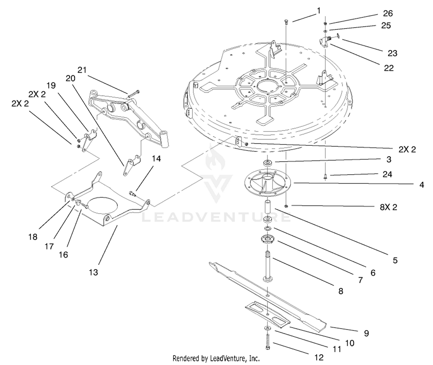 32" Deck Components Asembly
