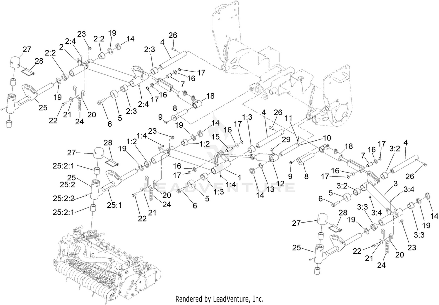 No. 1, No. 4 and No. 5 Lift Arm Assembly