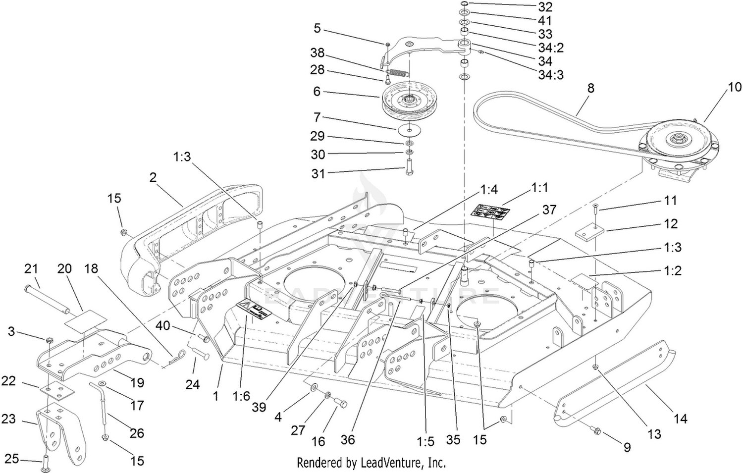 Right Deck, Idler and Skid Assembly