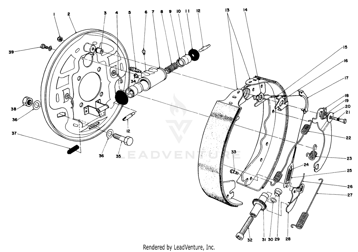 Rear Brake Assembly (37-1010 R.h.  37-1020 L.h.)