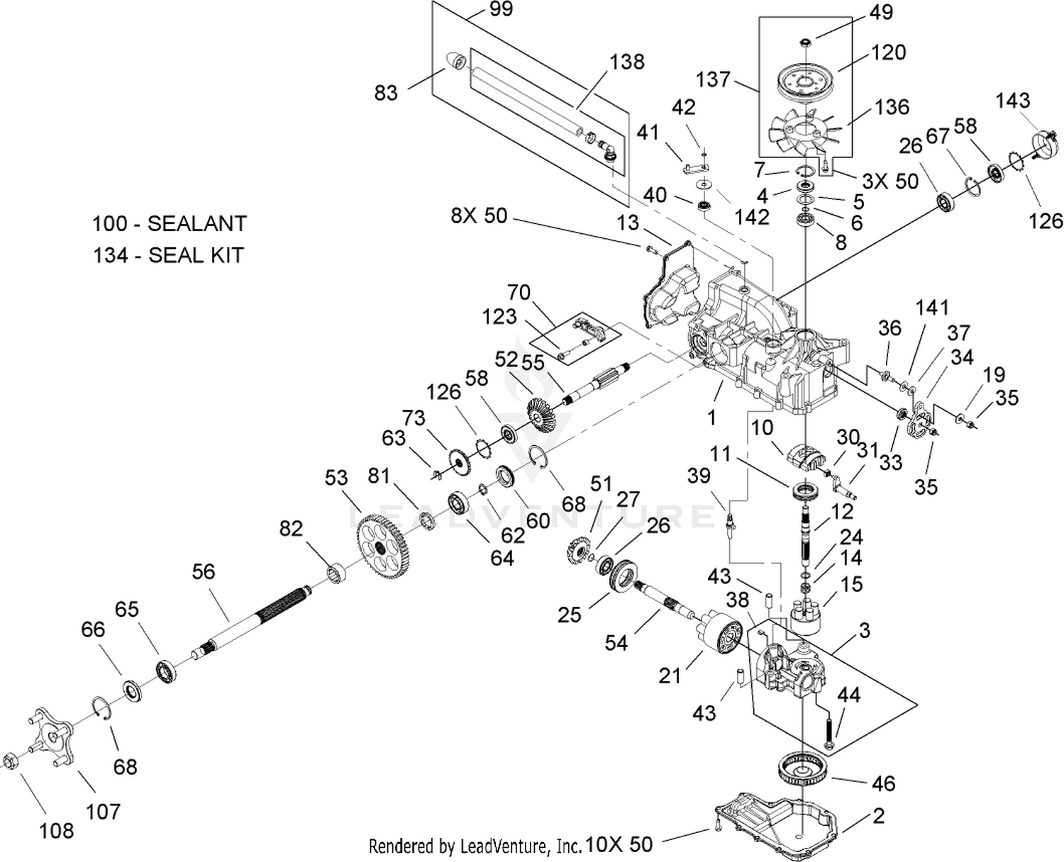 RH Hydro Transaxle Assembly No. 107-1708