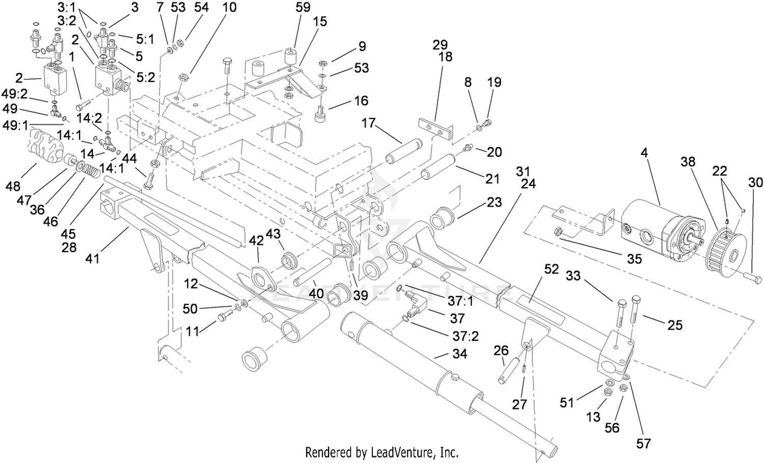 Rear Lift Arm and Shut-Off Assembly