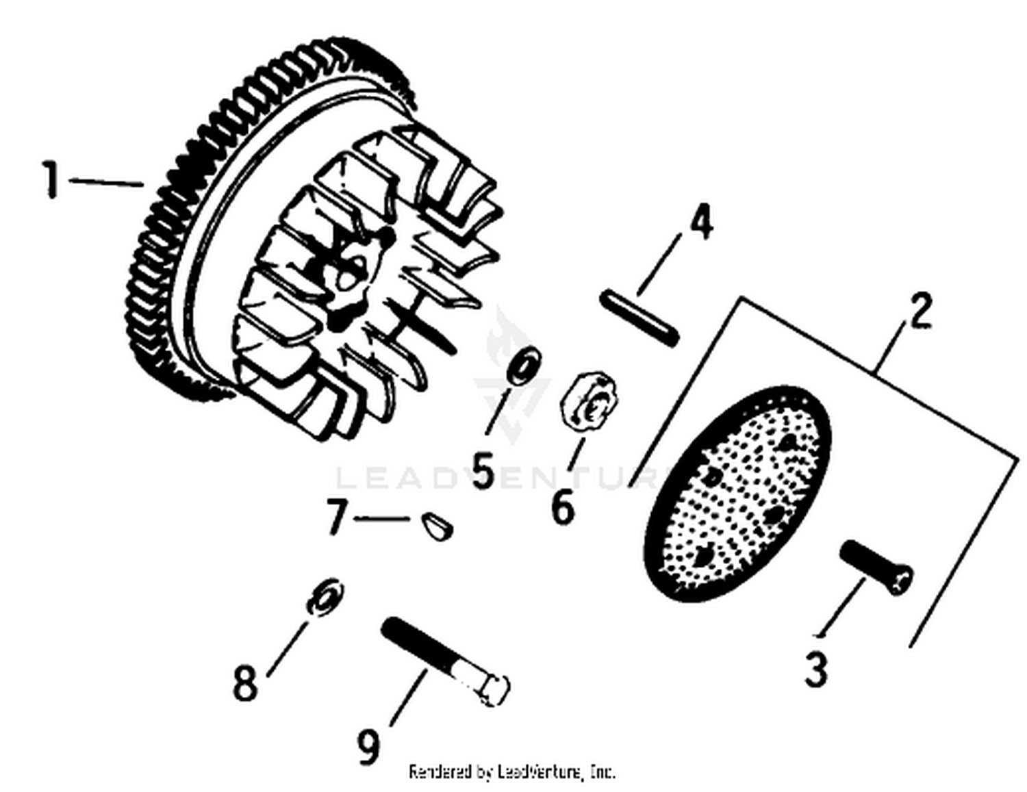Flywheel-Engine Assembly-Kohler Model No. K-321s Spec. No. 60407 (cont.)
