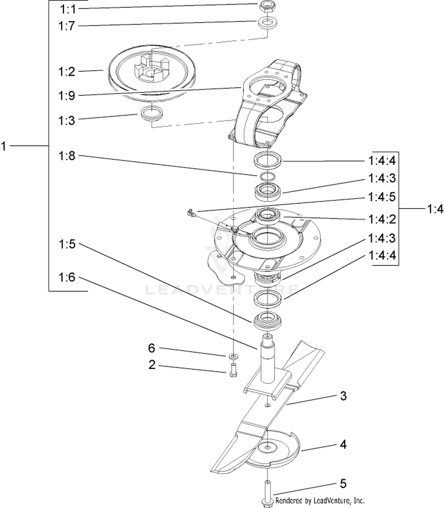 Right and Left Hand Deck Spindle Installation Assembly