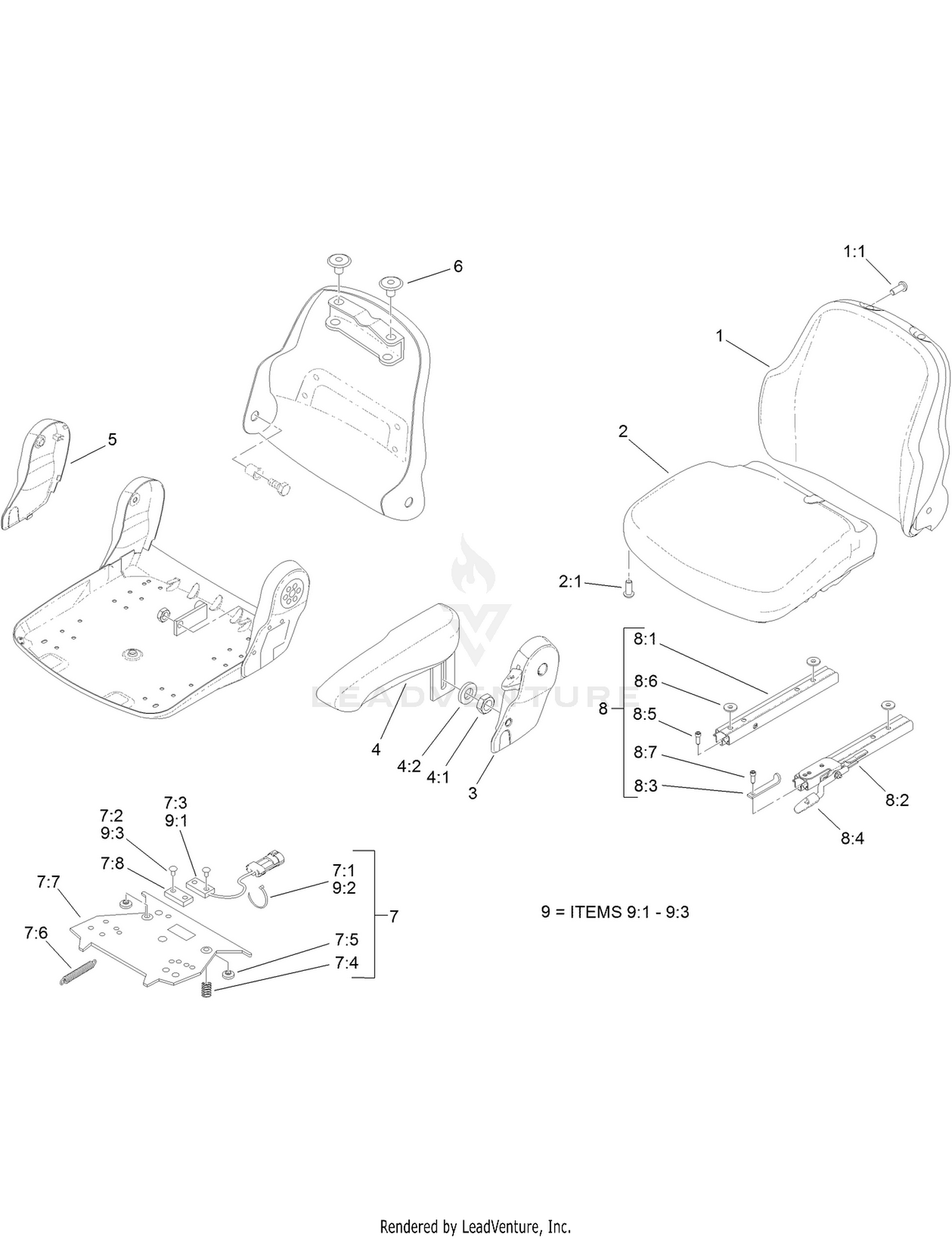 Cloth Premium Seat Assembly No. 117-9429