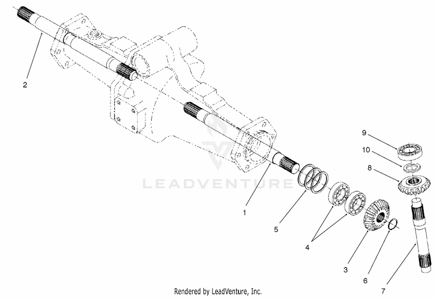 Rear Axle Assembly No. 100-3784 (continued) Bevel Gear Shaft Assembly