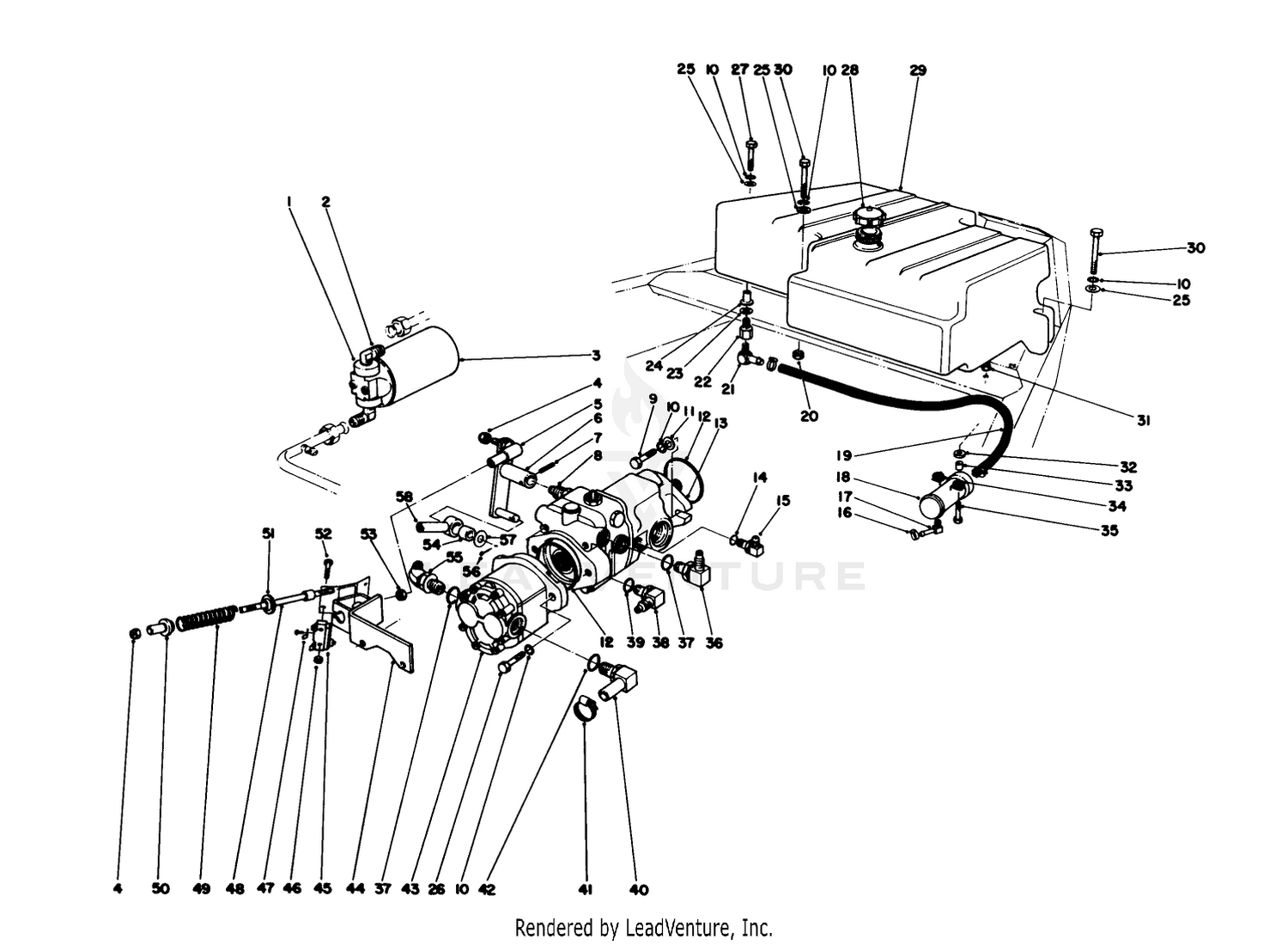 Piston Pump And Gas Tank Assembly