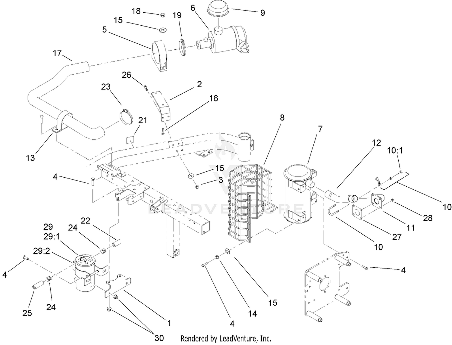 Air Cleaner and Exhaust Assembly